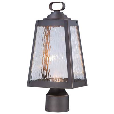 The Great Outdoors Talera 1-Light LED Post Mount in Oil Rubbed Bronze Gold