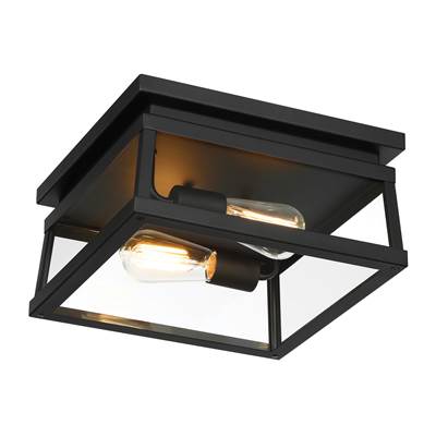 The Great Outdoors Isla Vista 2-Light Outdoor Flush Mount in Coal