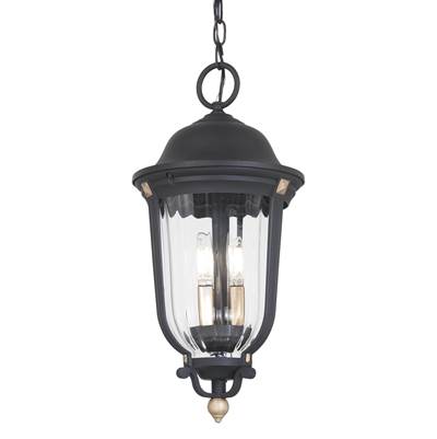 The Great Outdoors Peale Street 3-Light Outdoor Chain Hung in Sand Coal Vermeil Gold