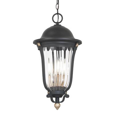 The Great Outdoors Peale Street 4-Light Outdoor Chain Hung in Sand Coal Vermeil Gold