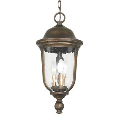 The Great Outdoors Havenwood 3-Light Outdoor Chain Hung in Tauira Bronze Alder Silver