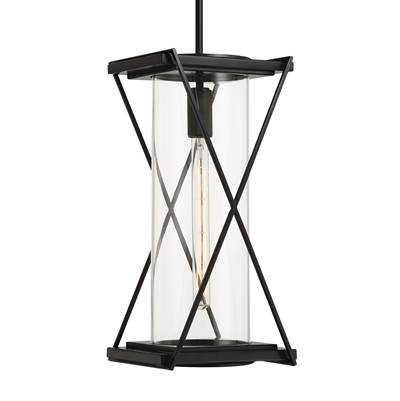 The Great Outdoors 1-Light Outdoor Pendant in Dark Matte Black