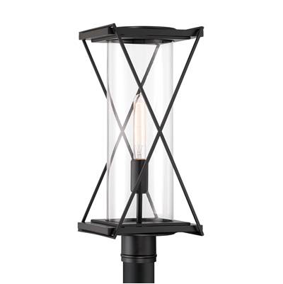 The Great Outdoors 1-Light Outdoor Post Mount in Dark Matte Black
