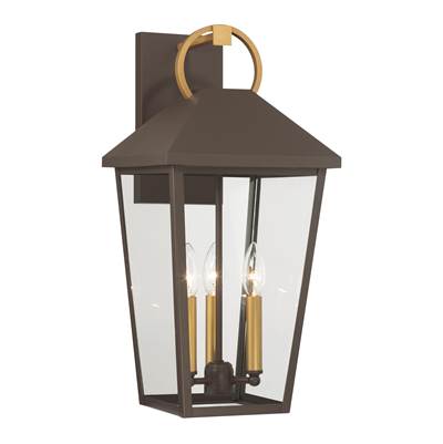 The Great Outdoors Bayra 3-Light Outdoor Lantern - 21'' High in Painted Legacy Brass