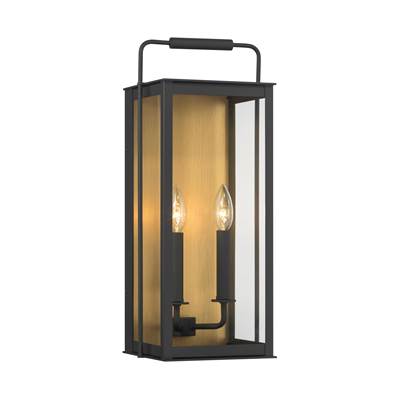 The Great Outdoors Aberdeen Wall Sconce - 20'' High - 2-Light in Sand Coal Black