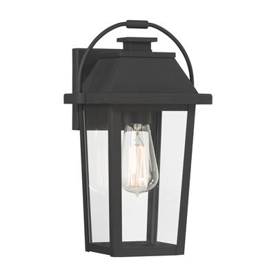 The Great Outdoors Branwyn 1-Light Outdoor Wall Lantern - 13'' High in Sand Coal Black