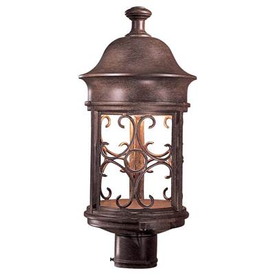 The Great Outdoors Sage Ridge 1-Light Post Mount in Vintage Rust
