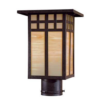 The Great Outdoors Transitional 1-Light Outdoor Post in Textured French Bronze