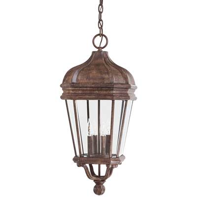 The Great Outdoors Harrison Outdoor Pendant - 4 Light Chain Hung in Vintage Rust