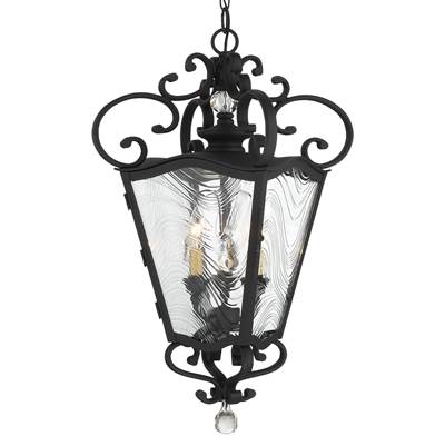 The Great Outdoors Brixton Ivy 3-Light Outdoor Chain Hung in Coal Honey Gold
