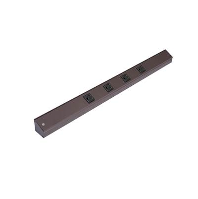 Task Lighting 12'' APT Series Slim Angle Power Strip - 2 Receptacles - Left Entry in Bronze