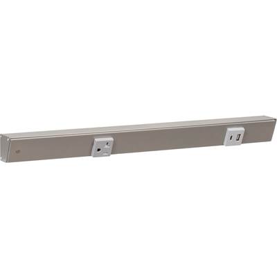Task Lighting 18" Slim Angle Power Strip - 2 Outlets - USB-A/C on Right in Satin Nickel
