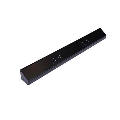 Task Lighting TR Series 12" Angle Power Strip - Black Receptacles in Black