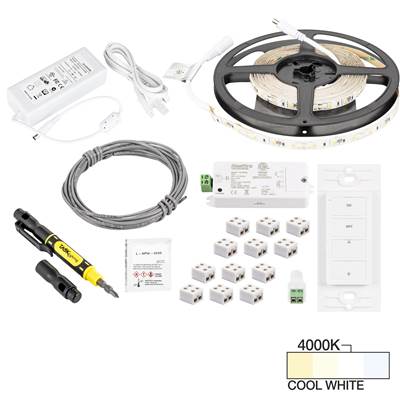 Task Lighting Radiance Uno Wireless Controller Tape Light Kit - 16 Ft - 120 Lumens/Ft - 4000K Cool White
