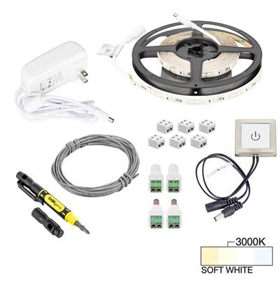 Task Lighting Radiance Touch Dimmer Tape Light Kit - 16 Ft - 120 Lumens/Ft - 3000K Soft White