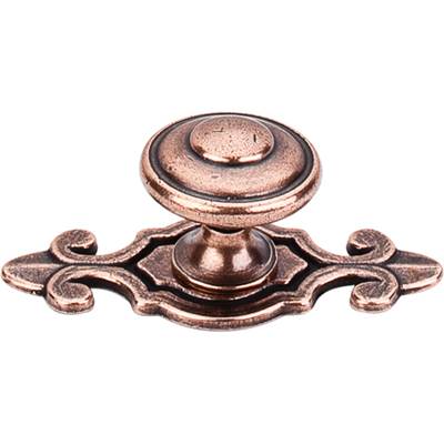 Top Knobs Britannia Canterbury Cabinet Knob w/Backplate - 1-1/4" in Old English Copper