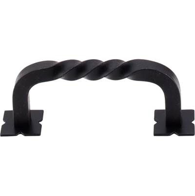 Top Knobs Normandy 3" Twist Pull - Backplates in Patina Black