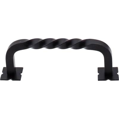Top Knobs Normandy 3 3/4" Twist Pull - Backplates in Patina Black