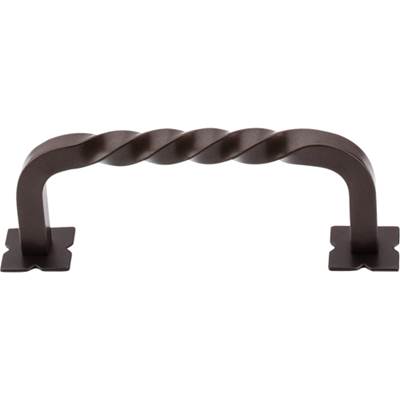 Top Knobs Normandy 3 3/4" Square Twist D Pull - Backplates in Oil Rubbed Bronze