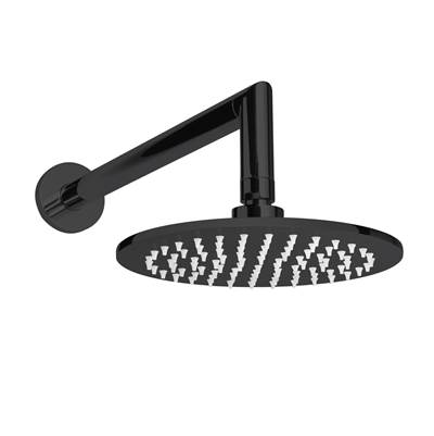 ThermaSol Shower Arm with Round Rainhead in Matte Black