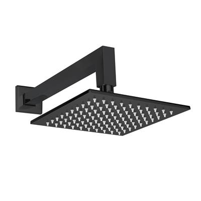 ThermaSol Shower Arm with Square Rainhead in Matte Black