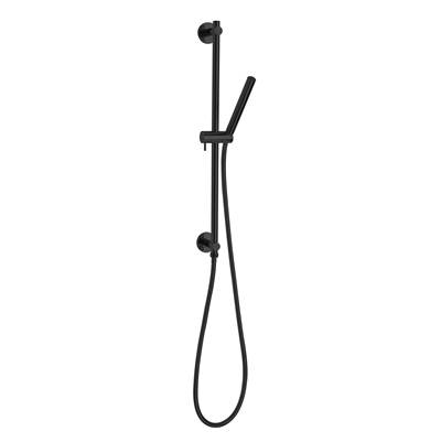 ThermaSol Round Shower Rail, Hose, and Wand in Matte Black