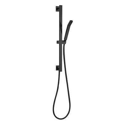 ThermaSol Square Shower Rail, Hose, and Wand in Matte Black