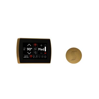 Thermasol Signatouch Control and Steam Head Kit - Round in Antique Brass