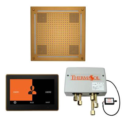 ThermaSol The Wellness Hydrovive Shower Package - 10" ThermaTouch Square in Antique Brass