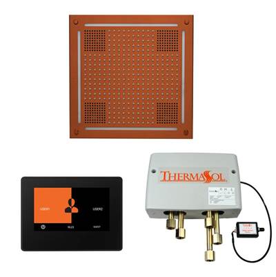 ThermaSol Digital Shower Package - ThermaTouch 7" Square in Antique Brass