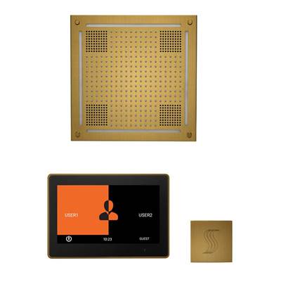 ThermaSol Wellness Hydrovive Steam Package - ThermaTouch - 10'' Square in Antique Brass