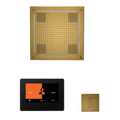 ThermaSol Wellness Hydrovive Steam Package - ThermaTouch - 7'' Square in Antique Brass