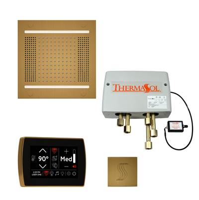 ThermaSol Total Wellness Hydrovive 14 - SignaTouch Control - Square Mount in Antique Brass