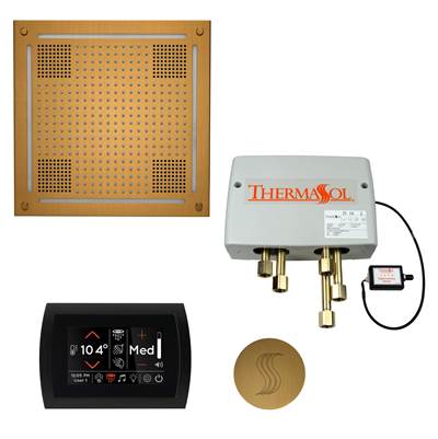 ThermaSol Total Wellness Package Hydrovive - SignaTouch Round Control in Antique Brass