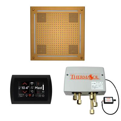 ThermaSol The Wellness Hydrovive Shower Package - SignaTouch Round in Antique Brass