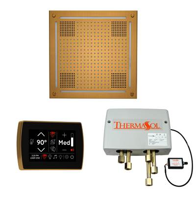 Thermasol Wellness Hydrovive Shower Package - Signatouch Square in Antique Brass