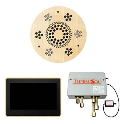 ThermaSol Digital Shower Package - ThermaTouch 10" Round in Antique Brass