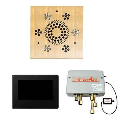 Thermasol Wellness Digital Shower Package - ThermaTouch 7" Square in Antique Brass