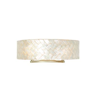 Varaluz Radius 2-Light Vanity Light - Herringbone Capiz in Gold Dust