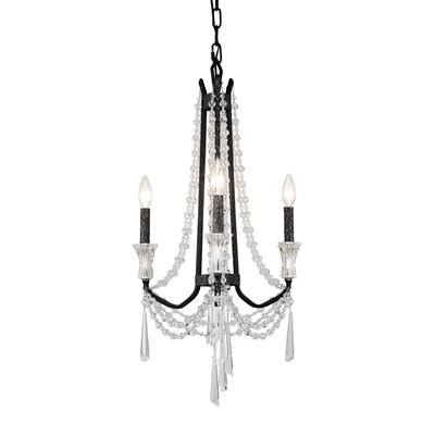 Varaluz Barcelona 3-Light Crystal Chandelier in Onyx