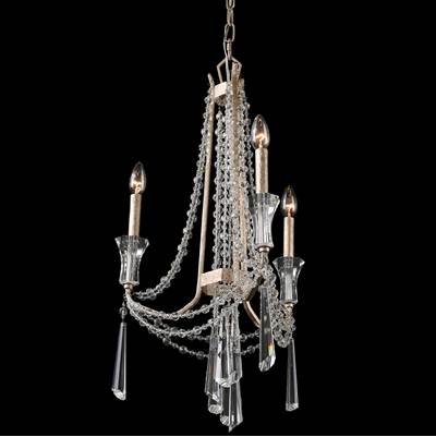 Varaluz Barcelona 3-Light Crystal Chandelier in Transcend Silver
