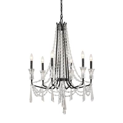 Varaluz Barcelona 6-Light Crystal Chandelier in Onyx