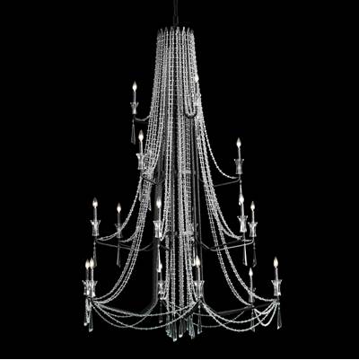 Varaluz Barcelona 18-Light 4-Tier Crystal Chandelier in Onyx