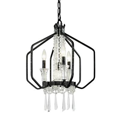 Varaluz Barcelona 4-Light Crystal Pendant in Onyx