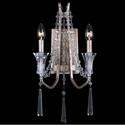 Varaluz Barcelona Crystal Wall Sconce - 2-Light in Transcend Silver