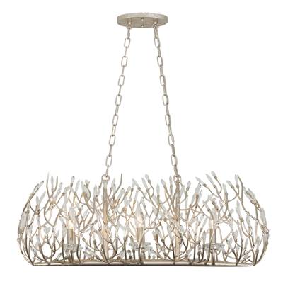 Varaluz Bask 6-Light Crystal Linear Chandelier in Gold Dust