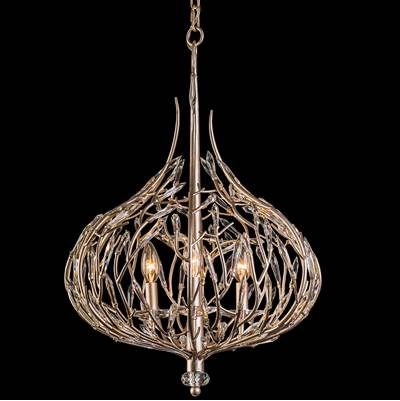 Varaluz Bask 3-Light Crystal Pendant in Gold Dust