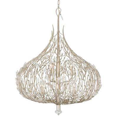 Varaluz Bask 9-Light Crystal Pendant in Gold Dust