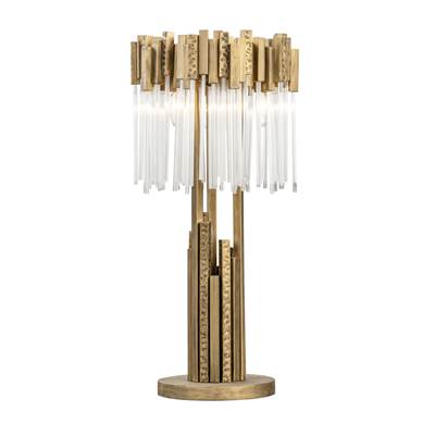 Varaluz Matrix 3 Light Table Lamp in Havana Gold