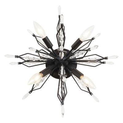 Varaluz Orbital 4 Light Semi Flush in Carbon